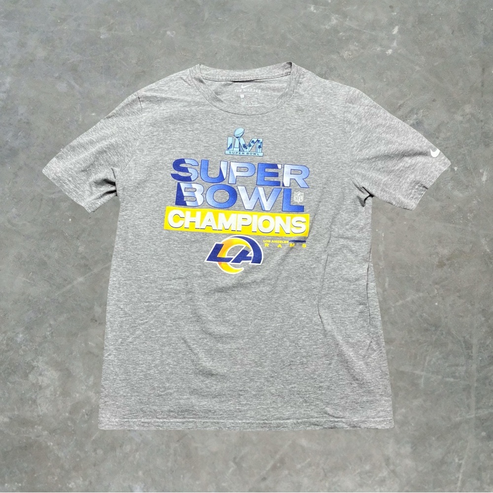 ☀️ Nike Los Angeles Rams Super Bowl LVI NFL Football Graphic Tee Boys Sz XL